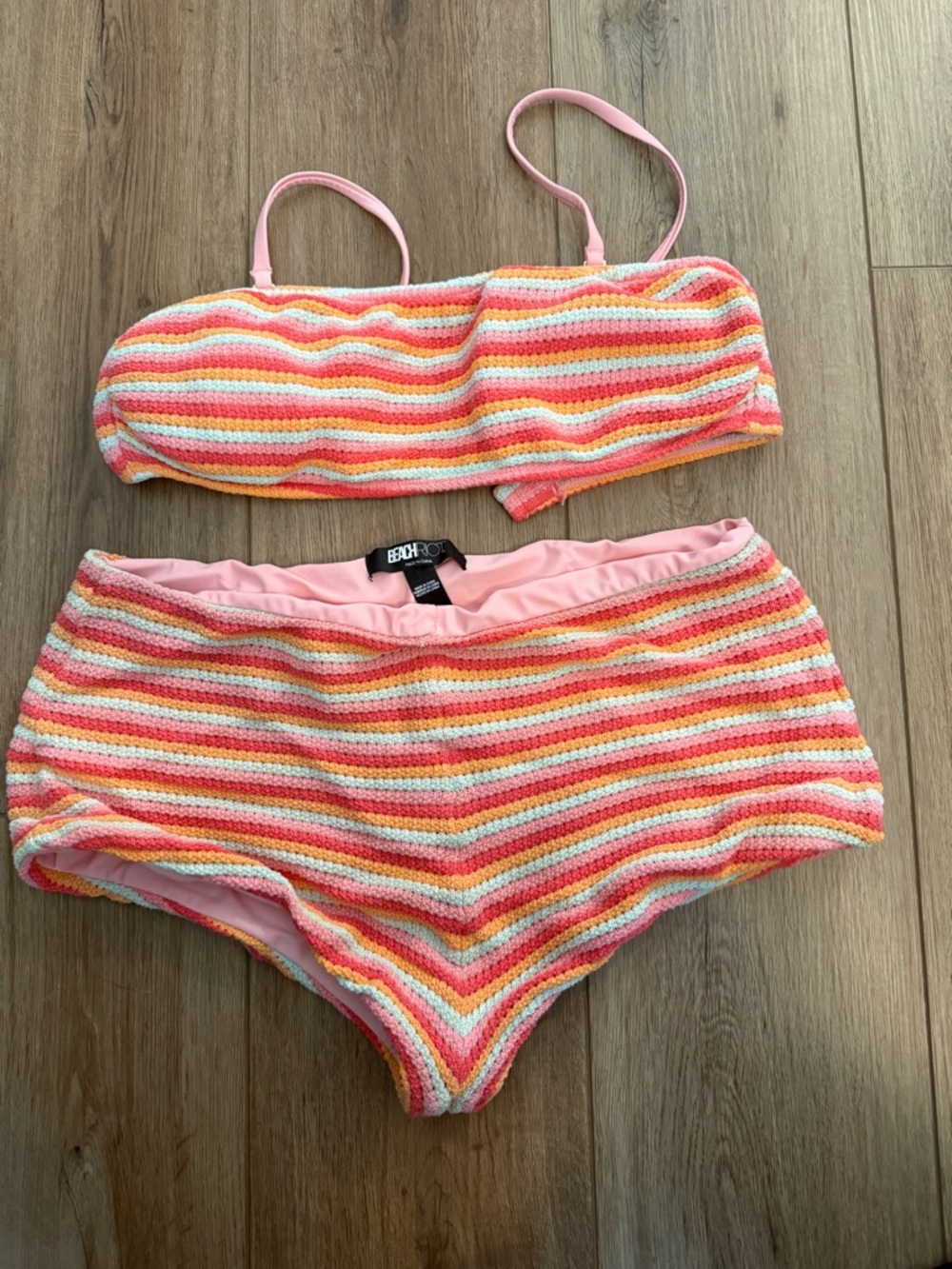 Beach Riot Guava Jelly Crochet bikini set Large